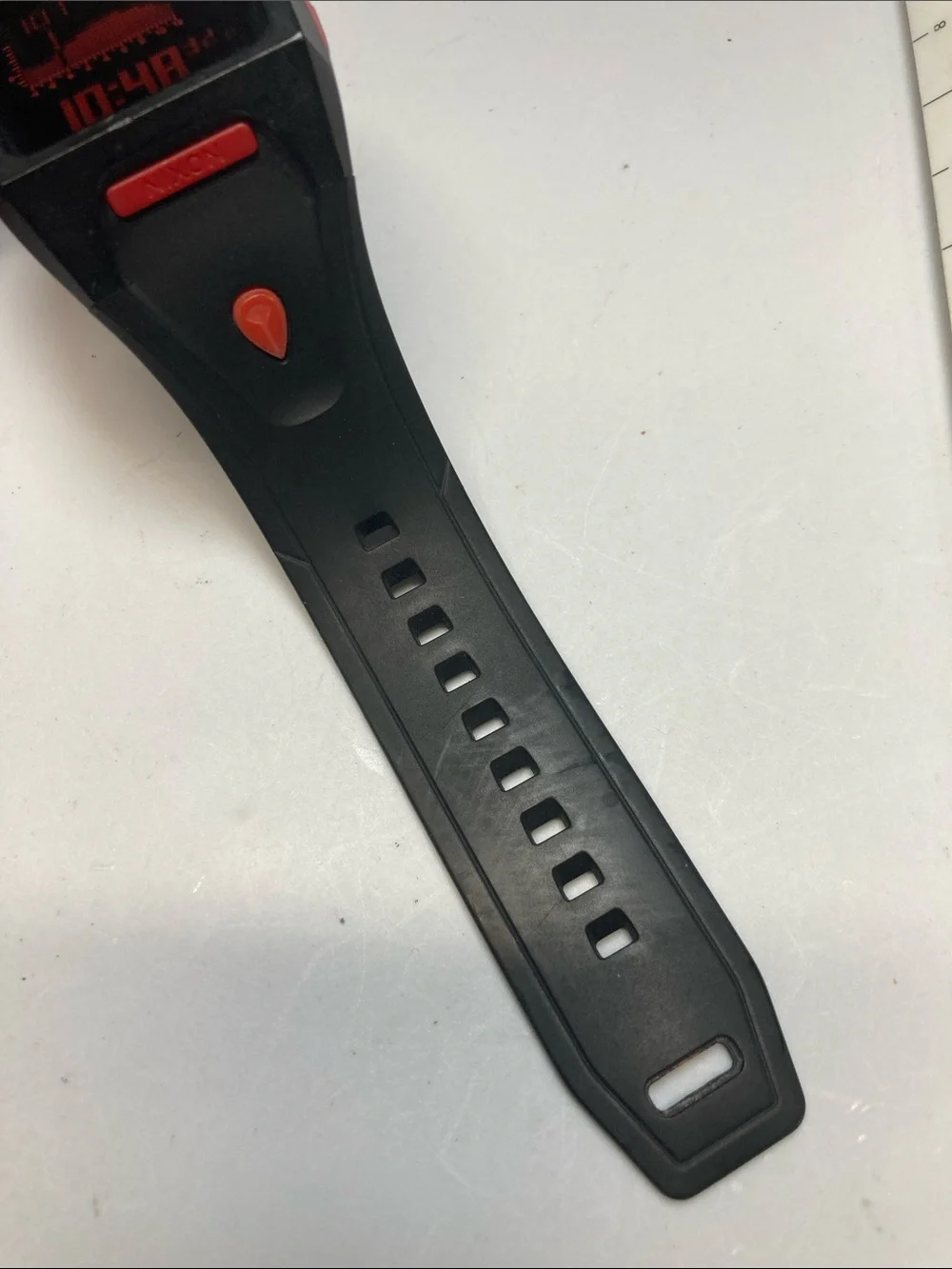Nixon The Lodown, Black and Red Digital Surf Watch, new battery